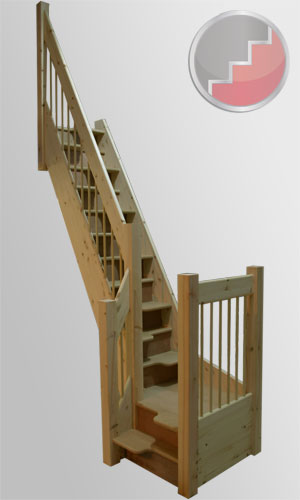 spacesaver staircase with a quarter turn landing