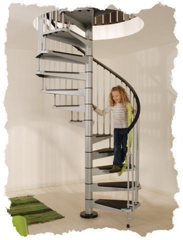Civic spiral stair kit in grey